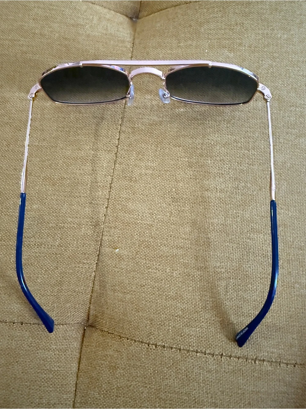 Ray-Ban Blue Lens Rose Gold Frame Aviator Sunglasses